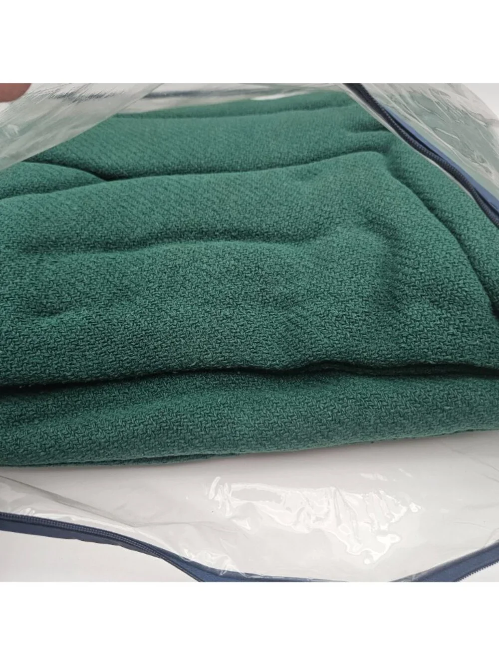 Vintage Ralph Lauren Hunter Green Woven Cotton Blanket Twin Size NOS